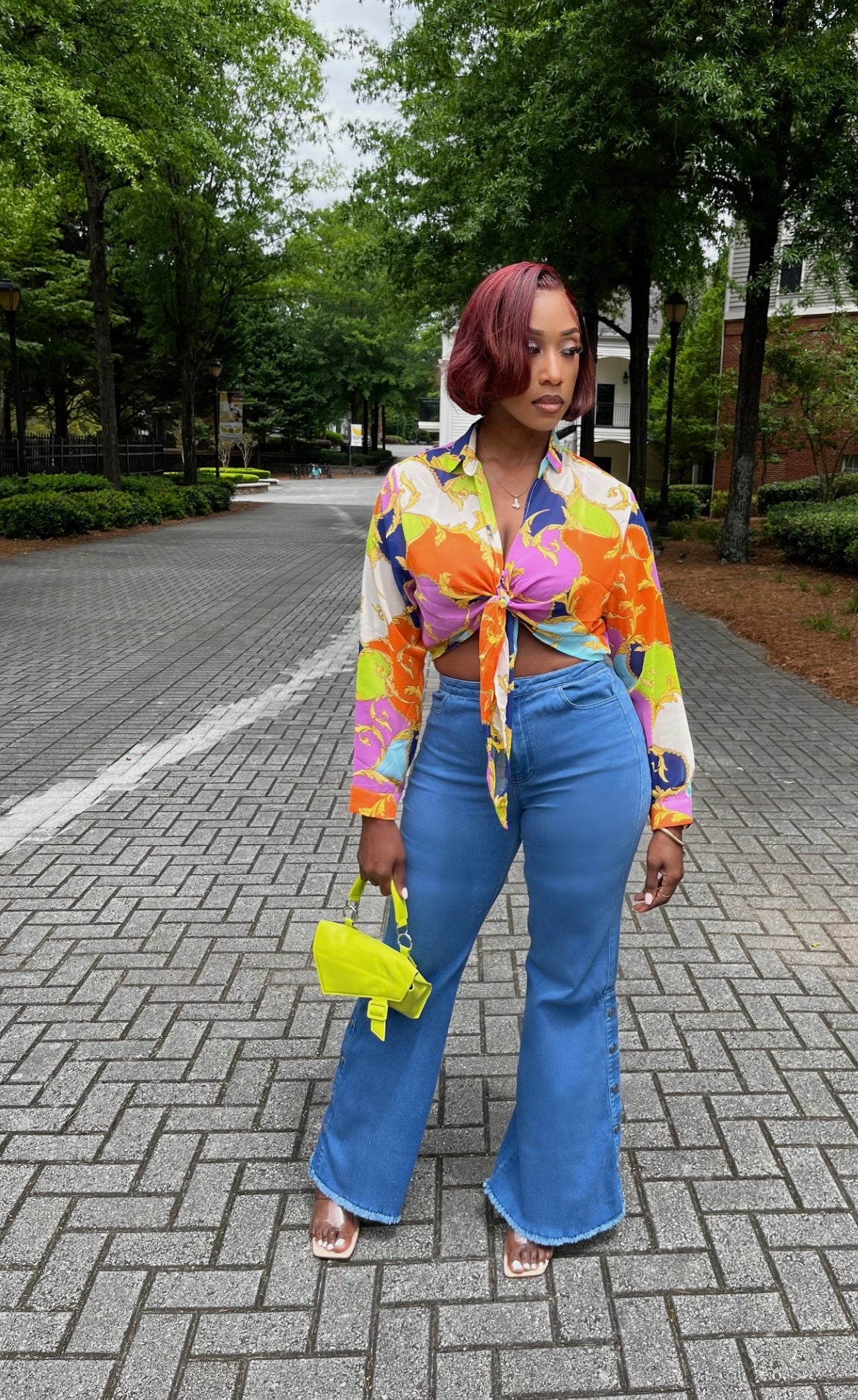 Nivea Floral Front Tie Shirt