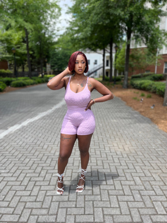 Lavender Two Piece Shorts Set