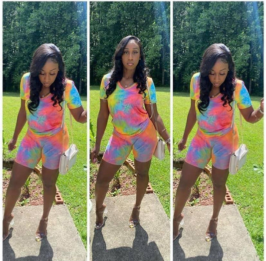 Pink Tie-Dye Short Set
