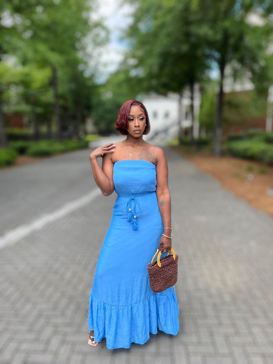 Summer Breeze Blue Maxi Dress