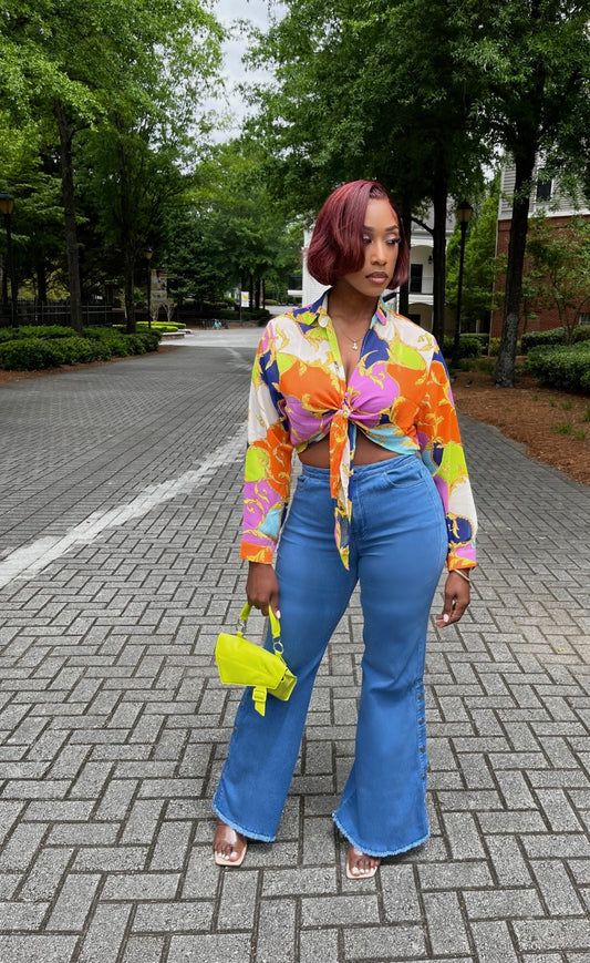 Nivea Floral Front Tie Shirt